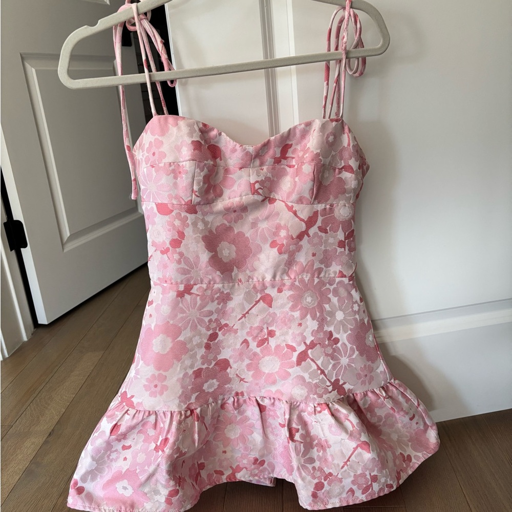 Amanda Uprichard Pink Floral Mini Dress